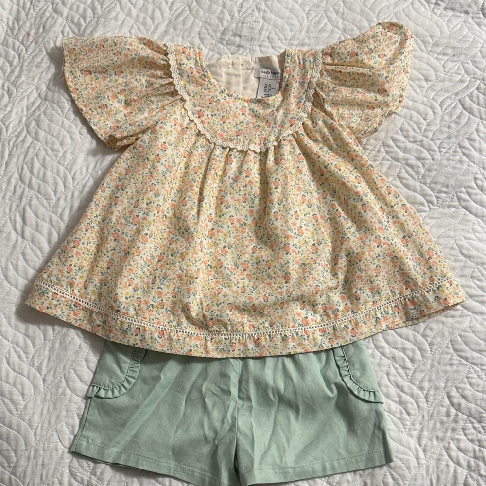 Haute Hippie Floral Blouse with Ruffles